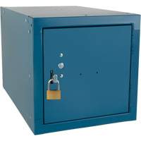 Stackable Cube Locker, 12" x 18" x 12", Steel, Blue, Knocked Down Oxymax Inc