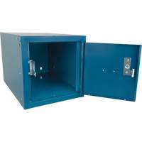 Stackable Cube Locker, 12" x 18" x 12", Steel, Blue, Knocked Down Oxymax Inc
