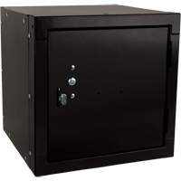 Stackable Cube Locker, 12" x 12" x 12", Steel, Black, Knocked Down Oxymax Inc