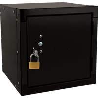 Stackable Cube Locker, 12" x 12" x 12", Steel, Black, Knocked Down Oxymax Inc