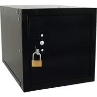 Stackable Cube Locker, 12" x 18" x 12", Steel, Black, Knocked Down Oxymax Inc