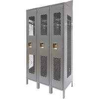 Casiers ventil&eacute;s, Bloc de 3, 36 x 18" x 88", Acier, Gris, D&eacute;mont&eacute;, Perfor&eacute; Oxymax Inc