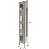 Casiers ventil&eacute;s, 2 niveaux, 12" x 18" x 88", Acier, Gris, D&eacute;mont&eacute;, Perfor&eacute; Oxymax Inc
