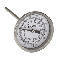 Bi-Metal Thermometers, Contact, Analogue, 0-250°F (-20-120°C) Oxymax Inc