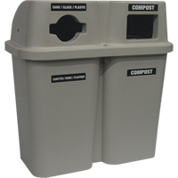Recycling Containers Bullseye, Curbside, Plastic, 2 x 22 US gal. Oxymax Inc