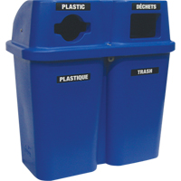 Recycling Containers Bullseye, Curbside, Plastic, 2 x 22 US gal. Oxymax Inc