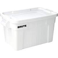 Bac de stockage Brute avec couvercle, 27,88” p x 17,38” la x 15,13" h, Capacité 160 lb, Blanc JD657 | Oxymax Inc