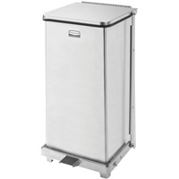 Corbeille &agrave; p&eacute;dale carr&eacute;e avec doublure Defenders, Acier inoxydable, Capacit&eacute; 6,5 gal. US Oxymax Inc