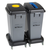 Recycling & Waste Receptacle Dolly, Polypropylene, Black, Fits: 17-1/4" x 12-1/2" Oxymax Inc