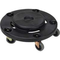 Waste Container Dolly, Polypropylene, Black, Fits: 24" Dia. Oxymax Inc