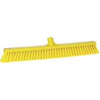 Combo Bristle Push Broom, Coarse/Fine Bristles, 24", Polyester, Yellow Oxymax Inc