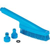 Brosse &agrave; main avec circulation d'eau, Soies Ferme, Longueur de 13", Bleu Oxymax Inc