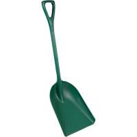 One-Piece Metal Detectable Shovel, 13-3/4" x 17" Blade, 42-1/2" Length, Plastic, Green Oxymax Inc