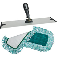 Dust Mop Pad & Frame, Hook and Loop Style, Polyester, 18" L x 5-3/4" W JP272 | Oxymax Inc