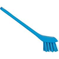 Brosse avec rebord grattoir, Soies Ferme, Longueur de 6", Bleu Oxymax Inc