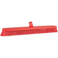 Heavy-Duty Push Broom, Fine/Stiff Bristles, 24", Red Oxymax Inc