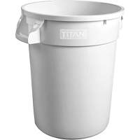 White Titan Heavy-Duty Garbage Container, Plastic, 20 US gal. Oxymax Inc