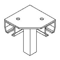 Floor Mount Curtain Partition 90° Corner Connector Oxymax Inc