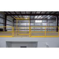 Mezzanine Safety Gate, 68-1/2" L x 42" H, 80-1/16" Raised, Yellow KI289 | Oxymax Inc