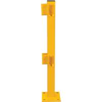 Poteau de coin pour garde-corps l&eacute;gers, Acier, 42" h, Jaune s&eacute;curit&eacute; OSHA Oxymax Inc