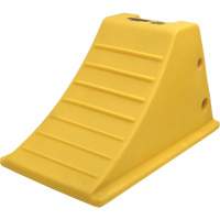 75 Ton Large Equipment Wheel Chock with Grip Pads, Urethane, Yellow Oxymax Inc