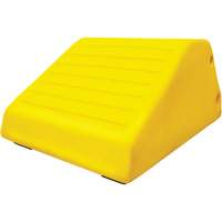 255 Ton Large Equipment Wheel Chock with Handle & Hole, Urethane, Yellow Oxymax Inc