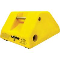 255 Ton Large Equipment Wheel Chock with Handle & Hole, Urethane, Yellow Oxymax Inc