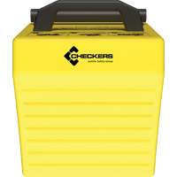 Cale de roue ultra-robuste pour l'exploitation mini&egrave;re Checkers Safety, PEHD, Jaune, 14-1/2" la x 17-1/2" p x 16" h Oxymax Inc