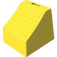 Cale de roue ultra-robuste pour l'exploitation mini&egrave;re Checkers Safety sans support, PEHD, Jaune, 14-1/2" la x 17-1/2" p x 16" h Oxymax Inc
