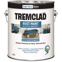 Peinture antirouille &agrave; base d'eau Tremclad, 3,78 L, Gallon, Noir Oxymax Inc
