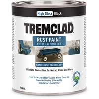 Peinture antirouille &agrave; base d'eau Tremclad, 946 ml, Canette, Noir Oxymax Inc
