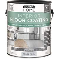 Home Interior Floor Coating System Base Coat, 3.78 L, Water-Based, Very Flat, Grey Oxymax Inc