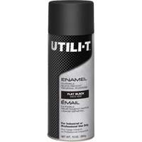 UTILI-T General Purpose Enamel Spray Paint, Black, Flat, 10 oz./283 g, Aerosol Can Oxymax Inc