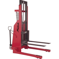 Hydraulic Stacker, Electric Operated, 1500 lbs. Capacity, 96" Max Lift Oxymax Inc