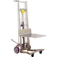 Gerbeur hydraulique &agrave; plateforme, M&eacute;canisme Pompe au pied, Capacit&eacute; de 750 lb, Levage max de 54" Oxymax Inc