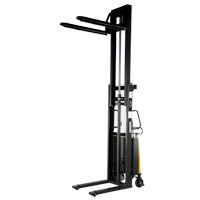 Fork Lift Stacker, Electric Operated, 2000 lbs. Capacity, 118" Max Lift Oxymax Inc