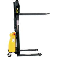 Narrow Mast Powered Lift Stacker, Electric Operated, 1500 lbs. Capacity, 63" Max Lift Oxymax Inc