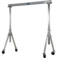 Adjustable Aluminum Gantry Crane, 8' L, 2000 lbs. (1 tons) Capacity Oxymax Inc