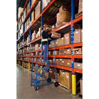 CSA-Certified Rolling Step Ladder, 4 Steps, 22" Step Width, 37" Platform Height, Steel Oxymax Inc