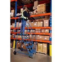 CSA-Certified Rolling Step Ladder, 5 Steps, 22" Step Width, 46" Platform Height, Steel Oxymax Inc