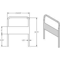 24" Chrome Handle for Platform Truck Oxymax Inc