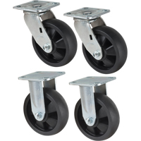 Caster Set, Rigid/Swivel, 6" (152.4 mm), Nylon, 2400 lbs. (1089 kg.) Oxymax Inc