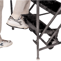 Slope Rolling Ladder, 9 Steps, Anti-Skid, 50° Incline, 90" High Oxymax Inc