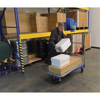 Platform Cart, 48" L x 24" W, 1500 lbs. Capacity, Mold-on Rubber Casters Oxymax Inc