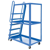 Stock Picking Cart, Steel, 27-7/8" W x 56-1/8" D, 3 Shelves, 1000 lbs. Capacity Oxymax Inc