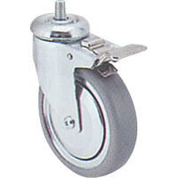 Roulette zinguée, Pivotant avec frein, Diamètre 3" (76 mm), Capacité 150 lb (68 kg) MI930 | Oxymax Inc