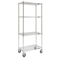 Wire Shelf Cart, Chrome Plated, 60" x 80" x 24", 800 lbs. Capacity Oxymax Inc