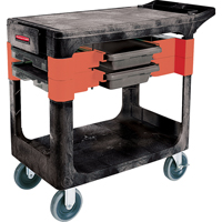 Chariots à outils d'entretien, 2 tiroirs, 38" lo x 19-1/4" la x 33-3/8" h, Noir MK744 | Oxymax Inc