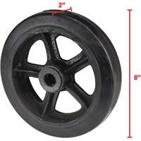 Mold-On Rubber Wheel, 8" (203 mm) Dia. x 2" (51 mm) W, 400 lbs. (181 kg.) Capacity Oxymax Inc