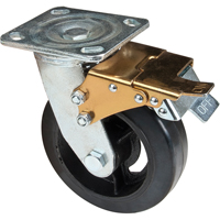 Mold-on Caster, Swivel with Brake, 6" (152.4 mm), Rubber, 550 lbs. (249 kg.) Oxymax Inc